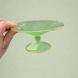 Green Uranium Glass Dish